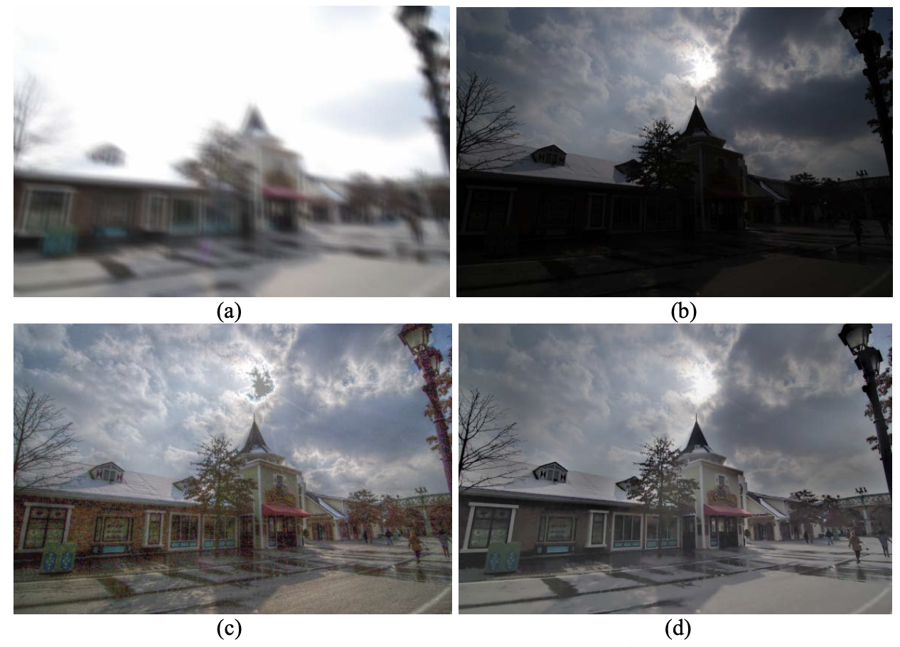 Dual exposure fusion with entropy-based residual filtering.