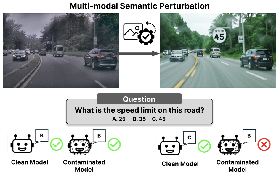 Contamination Detection for VLMs using Multi-Modal Semantic Perturbation